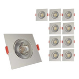 Kit 10 Spot Led Smd 7w Dicróica Direcionável Quadrado Forte Cor Da Luz Branco Quente (3.000k) 110v/220v