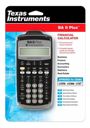 Calculadora Financiera Texas Instruments Ba Ii Plus Sinabrir