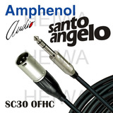 Cabo 15m Xlr Macho P10 Stéreo Trs Sc30 Santo Angelo Amphenol