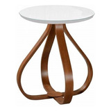 Mesa De Jantar Tampo E Vidro Laqueado Base Cebola 90cm Branc