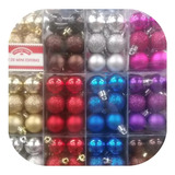 12 Esferas Navideñas Plástico # 3 Cm Oro, Plata, Rojo, Azul
