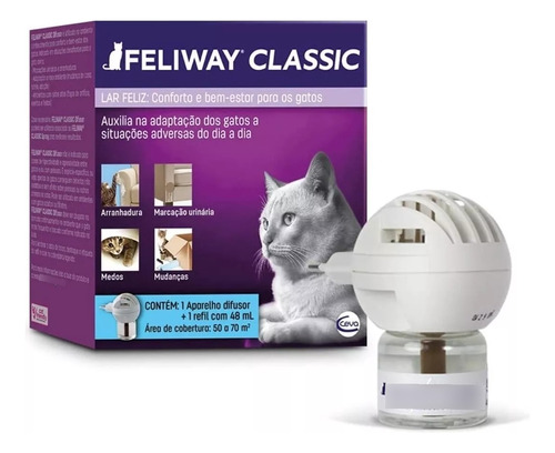 Feliway Classic Difusor Elétrico E Refil Para Gatos 48ml