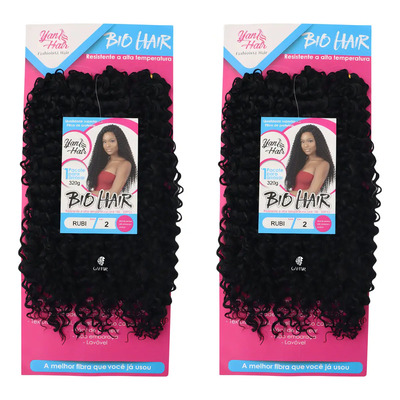 Combo 2 Cabelos Cacheado Para Mega Hair Em Crochet - Rubi Cor Castanho Escuro Cor 2 | Parcelamento sem juros