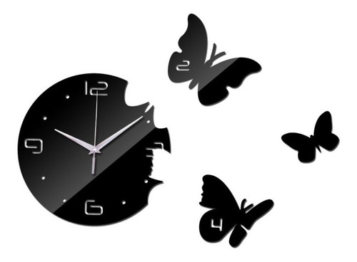 Reloj De Pared 3d (acrílico Espejo) Máquina Silenciosa