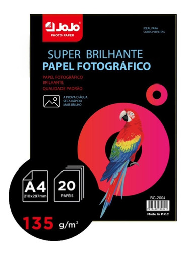 300 Folhas Papel Foto Glossy 135g A4 Prova Dágua Nao Adesivo