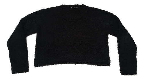 Sweater Golddigga Corto Peludo Negro Talle S