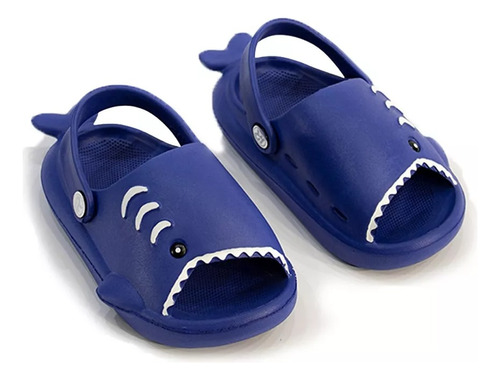 Sandalia Shark Talla 13 A 16 Moda Tiburón  Niños Chancla 