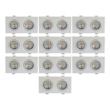 Kit 10 Spot Led Duplo 10w 3000k Branco Quente Direcionavel