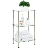 Mueble Organizador Multiusos Cristal Metal 3 Niveles Baño Of