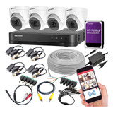 Cctv Kit Hikvision 4ch Dvr 4cam 2mp Hd 1tb 1080p Profesional