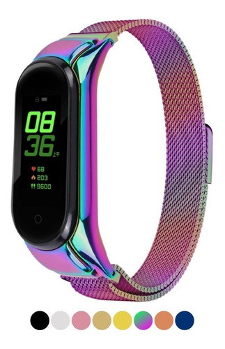 Pulseira Milanese Para Mi Band 3-4 Magnética Aço Inox Metal