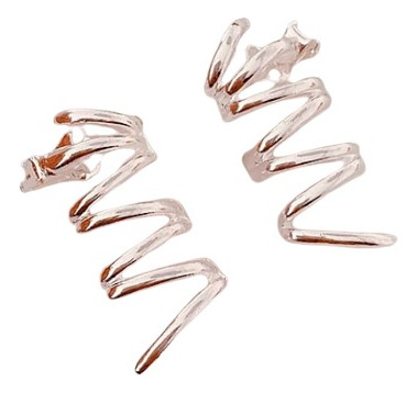 Brinco Ear Cuff Aros Lisos Banhado A Ouro 18k E Prata 925