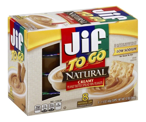 Jif To Go Peanut Butter Crema De Maní Natural En Vasitos Imp