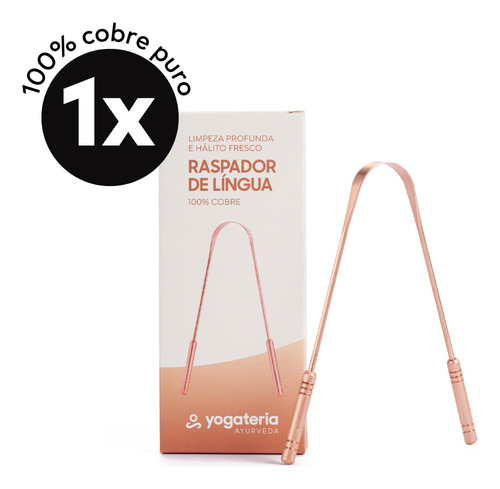 Raspador Limpador De Língua Ayurveda De Cobre Puro 100