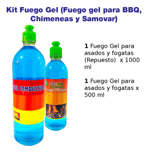 Kit Fuego Gel (para Bbq, Chimeneas Y Samovar)