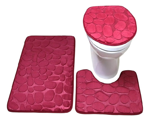 Juego De Baño Set 3 Piezas Posa Pies Salida Ducha Cubre Wc