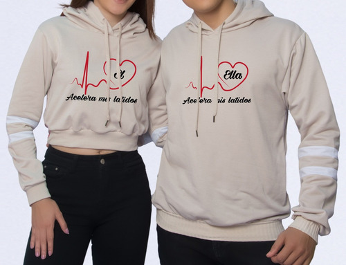 Buzo Buso Saco Hoodies Beige Amorpareja Acelera Mis Latidos