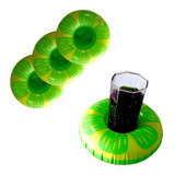 Pack 3 Flotador Portavaso Botella Bebida Inflable Limón 20cm