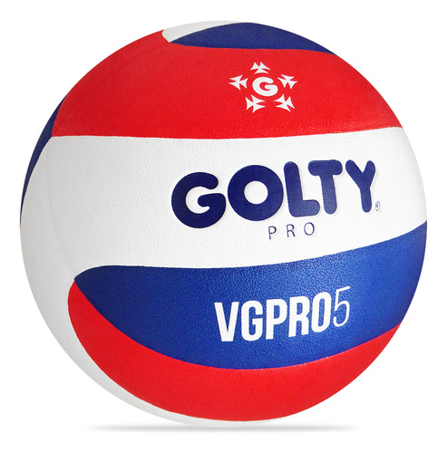 Balón Voleibol Golty Pro Vgpro5 No5 -blanco/rojo Color Blanco/rojo