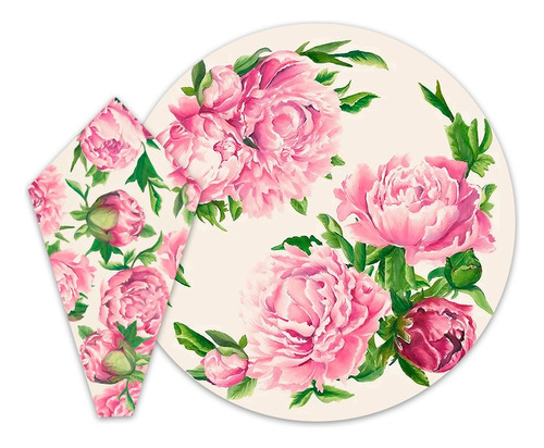 Kit Floral 8 Capas Sousplat +8 Guardanapos Supla Oferta Mesa