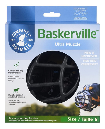 Baskerville Bozal Ultra Para Perros | Negro Talla 6 X 1 Unid