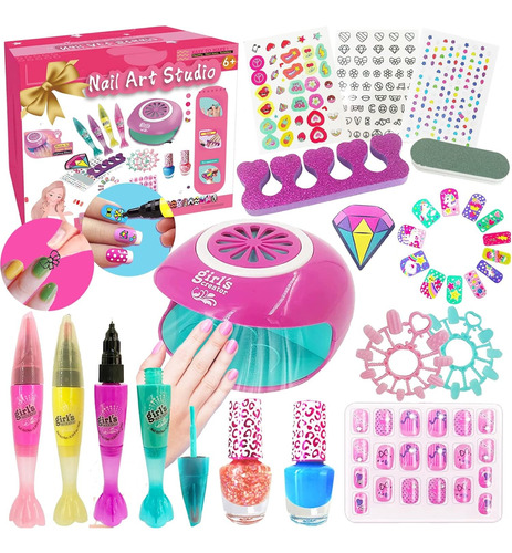 Esmalte Kit De Uñas Para Niñas Con Secador 