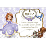 Kit Imprimible Princesa Sofía Lila Invitación Candybar