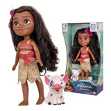 Boneca Infantil Princesa Moana E Porquinho Pua Cotiplás