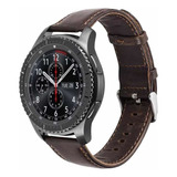 Correa De 22mm Para Galaxy Watch De Piel Calidad Premium D10 Color Marrón Oscuro