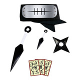 Kit P/ Manto Akatsuki Shuriken Kunai Naruto Bandana Pain