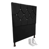 Cabeceira De Cama Box Viúva + Frame 130cm Estofada Maju Pret