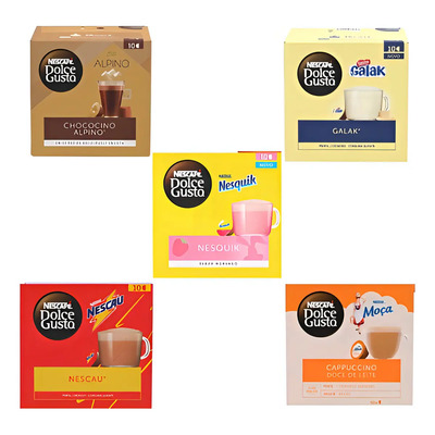 Cápsulas Chocolate Dolce Gusto Nescafé Alpino Galak Nesquik 50un | MercadoLivre