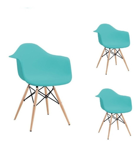 3 Cadeiras Eames Com Braços Para Sala De Jantar