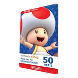 Cartão Nintendo Switch Eshop  Br R$ 50 Reais -gift Card