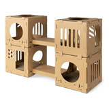 Torre De Juego Modular Para Gatos Y Conejos 4 Cubos Y 2 Pu