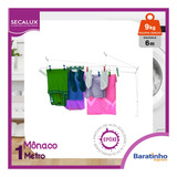 Varal De Teto Para Roupas Mônaco 1 Metro Aço Branco Secalux