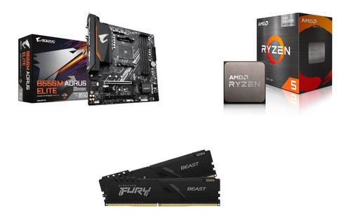 Kit Upgrade Ryzen 5 5500 + B550m Aorus Elite + 16 Gb Ddr4