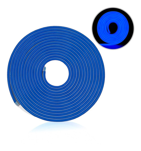 Manguera Luces Led Neon Flexible Color Fijo Azul 5m Ip65