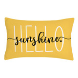 Hello Sunshine - Funda De Almohada Lumbar Color Amarillo De