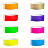 80 Pulseras Tyvek 8 Colores Variados (sin Impresión) Eventos