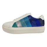 Tenis Kurt Geiger Mujer Laney Stripe Crystal 23.5mx Original