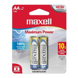 Par Bateria Pila Maxell Alcalina Aa X2 1.5v  Duracion Maxima