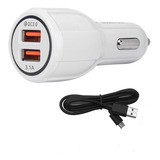 Cargador Auto Carga Rapida 3.0 Gadnic Usb Con Cable Tipo C Color Blanco