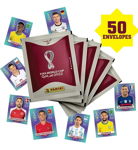 250 Figurinhas Copa Do Mundo Qatar 2022 50 Envelopes Panini
