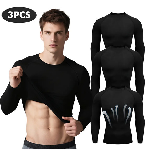 3pzs Playera Licras Deportivas Hombre Compresion Manga Larga | MercadoLibre