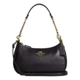 Bolsa Coach Original Autentica Teri Shoulder Bag Cuero Negro