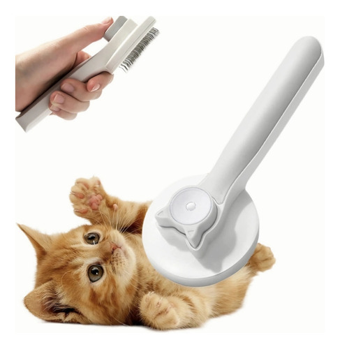 Cepillo Para Pelo De Gato, Perro, Mascota Con Botón Limpieza