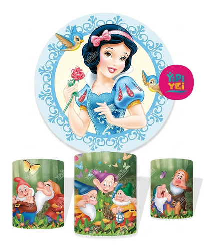 Funda Blanca Nieves Lona Mampara 2m Y Cilindros, Candy Bar