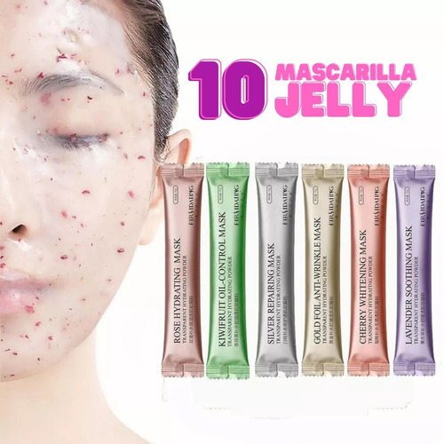 Jelly Mask Mascarilla Hidroplastica Spa Hidratación 10 Pzas Tipo De Piel Surtido