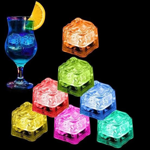 35 Unidades Gelo De Led Pisca Colorido Drink Neon Balada